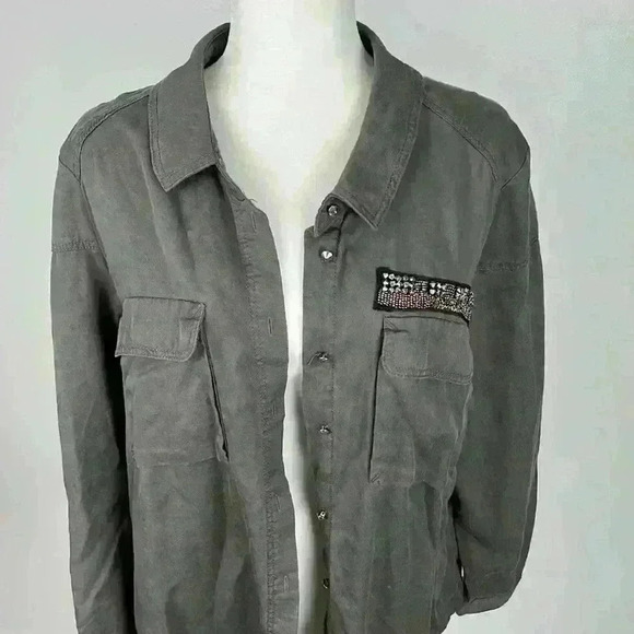 H&M Grey Button Front Jacket Size 12 - Picture 2 of 10